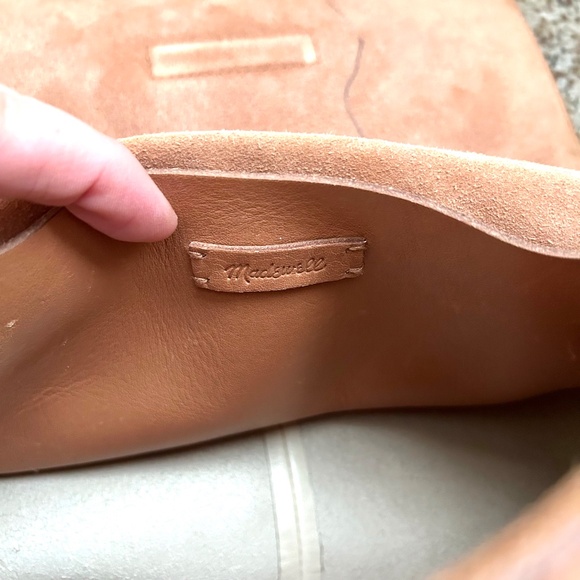 MADEWELL The Abroad Tan Leather ColorBlock Crossbody Shoulder Bag Flip Top - Picture 8 of 10